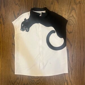 Black and white panther shirt